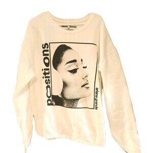 Official Ariana Grande Positions Album Crewneck Portrait Off-White Sweatshirt